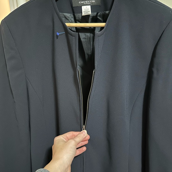 Jones New York Platinum Women’s black full zip blazer jacket size 16 - Picture 2 of 6